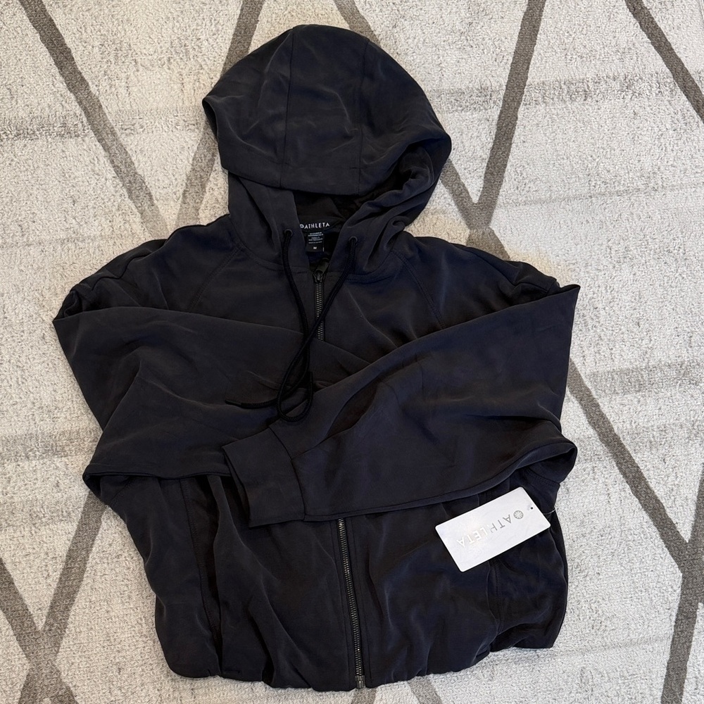 NWT Athleta seasoft bubble hem full zip hoodie size M